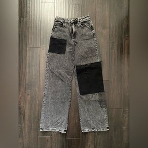 Garage Black Patchwork Wideleg Jeans Size 00